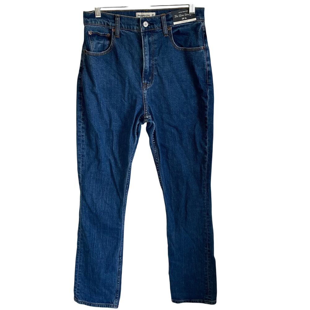 NEW Abercrombie & Fitch Jeans Slim Straight Sz 28/6S Ultra High Rise Curve Love